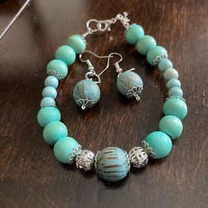 NWOT Handmade bracelet and earrings set